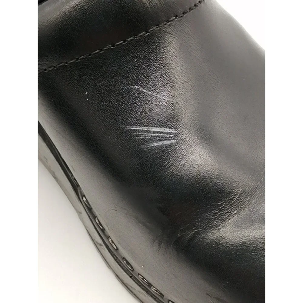 Dansko Loafers Womens Black EUR 39 Leather Clog Shoes Walking Comfort